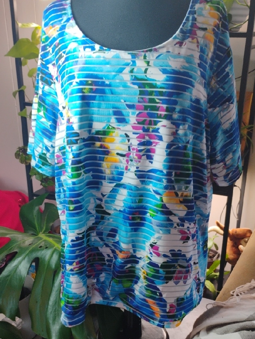 Rebecca Malone Multicolor Floral Knit Top
